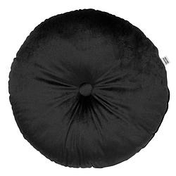 Foto van Dutch decor olly - sierkussen rond velvet raven 40 cm - zwart - zwart
