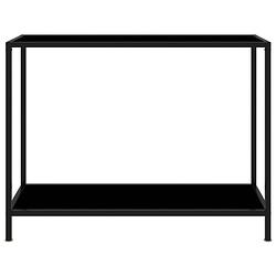 Foto van The living store wandtafel basic - 100 x 35 x 75 cm - zwart - gehard glas en gepoedercoat staal