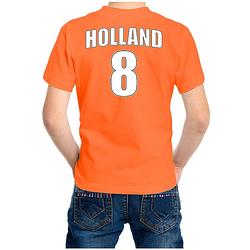 Foto van Holland shirt met rugnummer 8 - nederland fan t-shirt / outfit voor kinderen m (134-140) - feestshirts