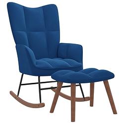 Foto van Vidaxl schommelstoel met voetenbank fluweel blauw