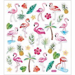 Foto van Flamingo thema kinder stickers gekleurd 37 stuks - stickers