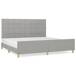 Foto van The living store bedframe - hoofdeinde - lichtgrijs - 203 x 206 x 118/128 cm - geschikt voor 200 x 200 cm matras