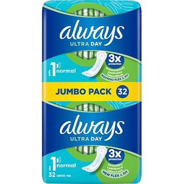 Foto van Always ultra maandverband normal (s1), x32 bij jumbo