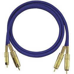 Foto van Oehlbach nf 1 master audio cinch aansluitkabel [2x cinch-stekker - 2x cinch-stekker] 0.50 m blauw vergulde steekcontacten