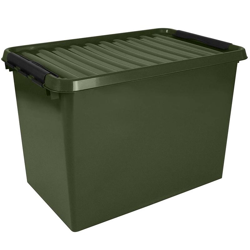 Foto van Sunware - q-line opbergbox recycled 72l groen zwart - 60 x 40 x 42 cm