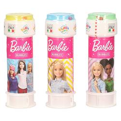 Foto van 3x barbie bellenblaas flesjes met bal spelletje in dop 60 ml voor kinderen - bellenblaas