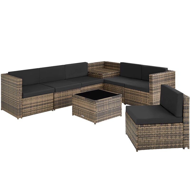 Foto van Tectake - wicker loungeset verona natuur - 404235