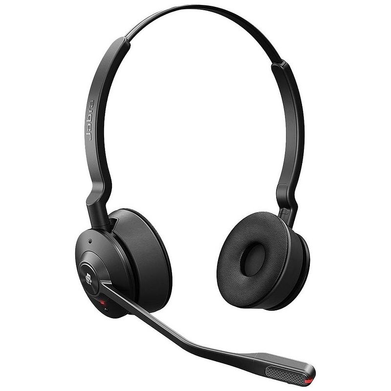 Foto van Jabra engage 55 on ear headset dect telefoon stereo zwart volumeregeling, microfoon uitschakelbaar (mute)