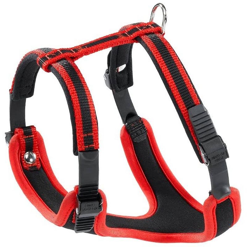 Foto van Ferplast hondentuigje ergocomfort 47 cm nylon zwart/rood