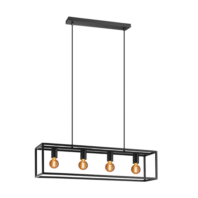 Foto van Eglo eldrick hanglamp - e27 - 85 cm - industrieel - staal - zwart