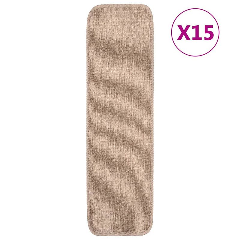 Foto van Vidaxl trapmatten 15 st anti-slip rechthoekig 75x20 cm beige