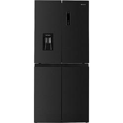 Foto van Wiggo wr-md18dx - amerikaanse koelkast - no frost - water dispenser - 419 liter - zwart - rvs