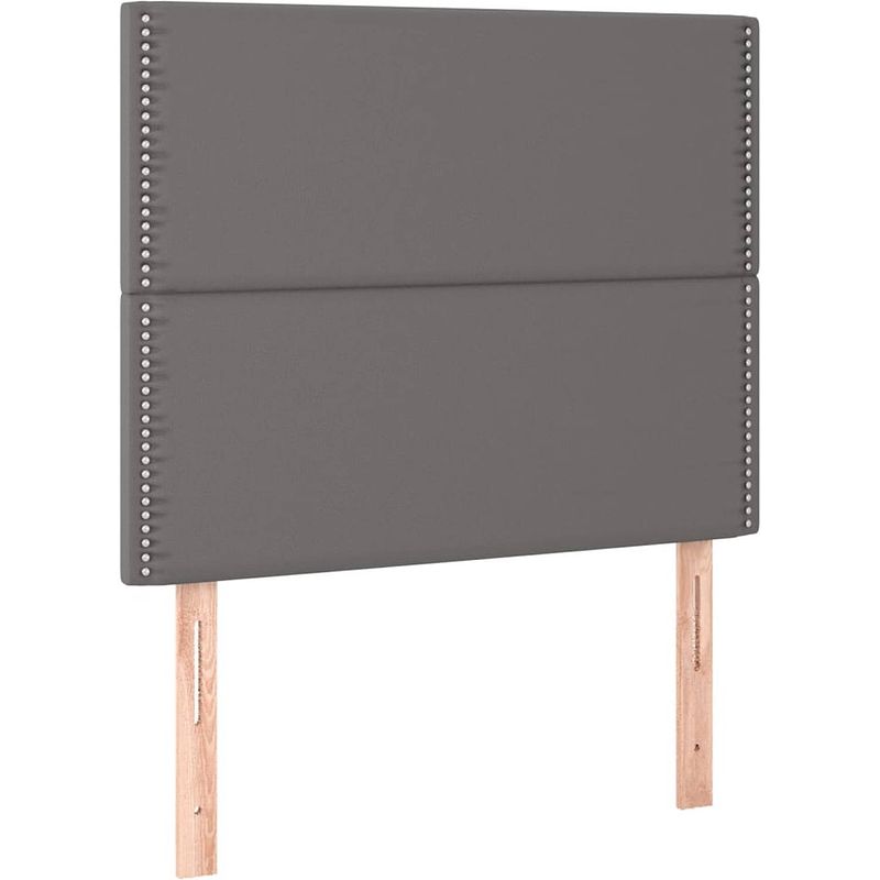 Foto van The living store boxspringbed - kunstleer - pocketvering - middelhard - 193 x 93 x 118/128 cm