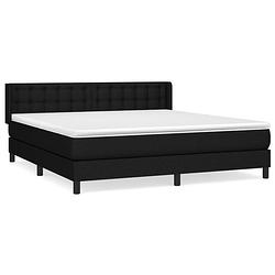 Foto van The living store boxspring met matras stof zwart 160x200 cm - bed