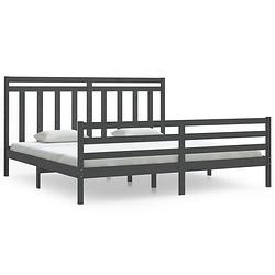 Foto van Vidaxl bedframe massief hout grijs 200x200 cm