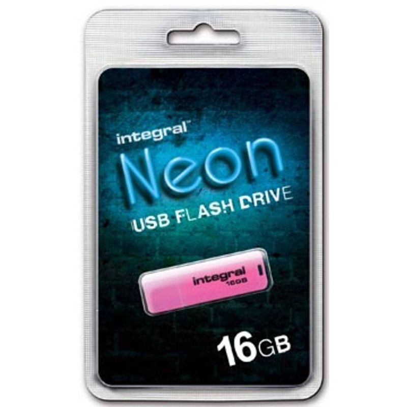 Foto van Integral neon usb 2.0 stick, 16 gb, roze