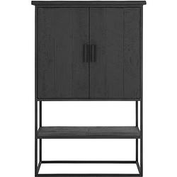 Foto van Dtp home cabinet beam small, 2 doors, open rack black,140x90x40 cm,...