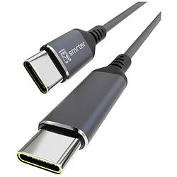 Foto van Smrter usb-c-kabel usb 2.0 usb-c stekker, usb-c stekker 2 m antraciet met otg-functie, rond, stoffen mantel smrter_speedy100_l_at