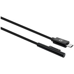 Foto van Manhattan surface® connect ladekabel surface connect und usb-c-stecker 15v/3a 1,8m schwarz laadkabel geschikt voor windows phone modellen: microsoft surface,