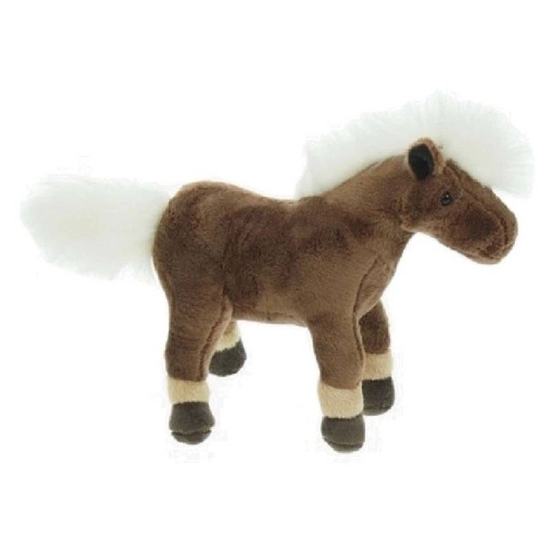 Foto van Pluche bruine paarden knuffel 26 cm speelgoed - knuffel boederijdieren