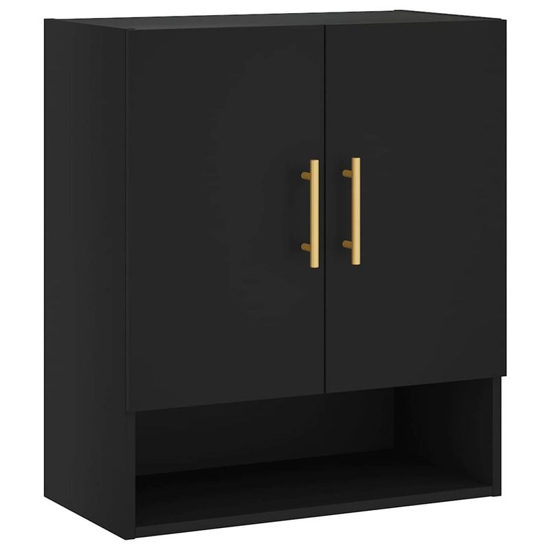 Foto van The living store wandkast black s - zwevende opbergkast 60x31x70 cm