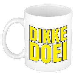 Foto van Bellatio decorations afscheid cadeau mok collega - dikke doei - geel - 300 ml - keramiek - feest mokken