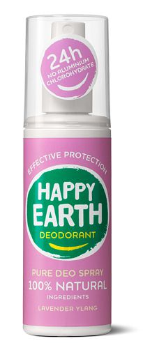 Foto van Happy earth 100% natuurlijke deo spray lavender ylang