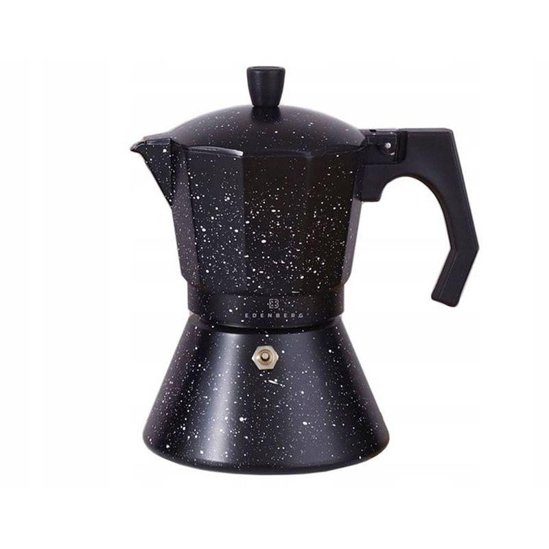 Foto van Edënbërg stonetec line - percolator 3 kops - espresso maker - aluminium - zwart