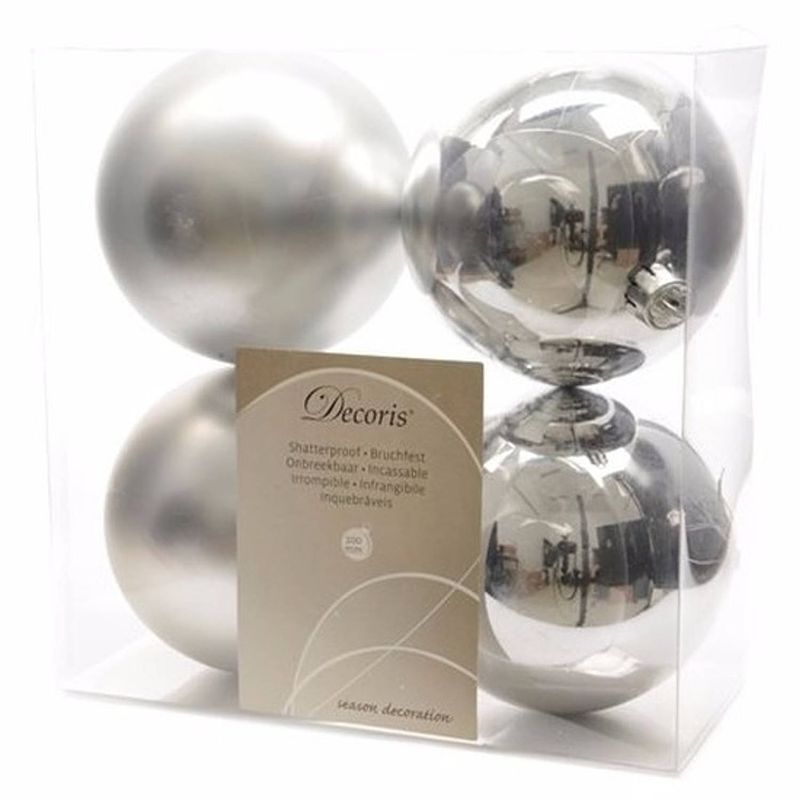 Foto van 8-delige kerstballen set 10 cm zilver - kerstbal