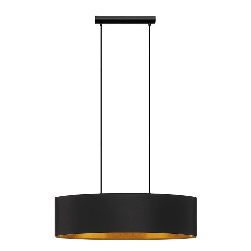 Foto van Eglo zaragoza hanglamp - e27 - 78 cm - zwart/goud