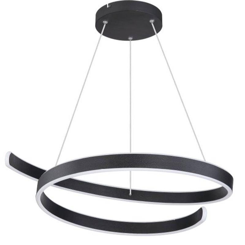 Foto van Industriële hanglamp victoria - l:66cm - led - metaal - zwart