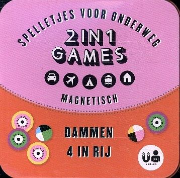 Foto van Magneet spelletjes voor onderweg 2 in 1 - dammen en 4 op een rij - overig (9789464080704)