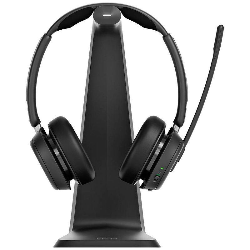 Foto van Epos impact 1061 on ear headset bluetooth computer stereo zwart headset, incl. oplaad- en dockingstation