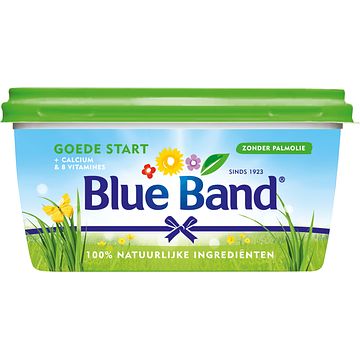 Foto van Blue band goede start! halvarine vegan en 100% plantaardig met 8 vitamines kuip 500g bij jumbo