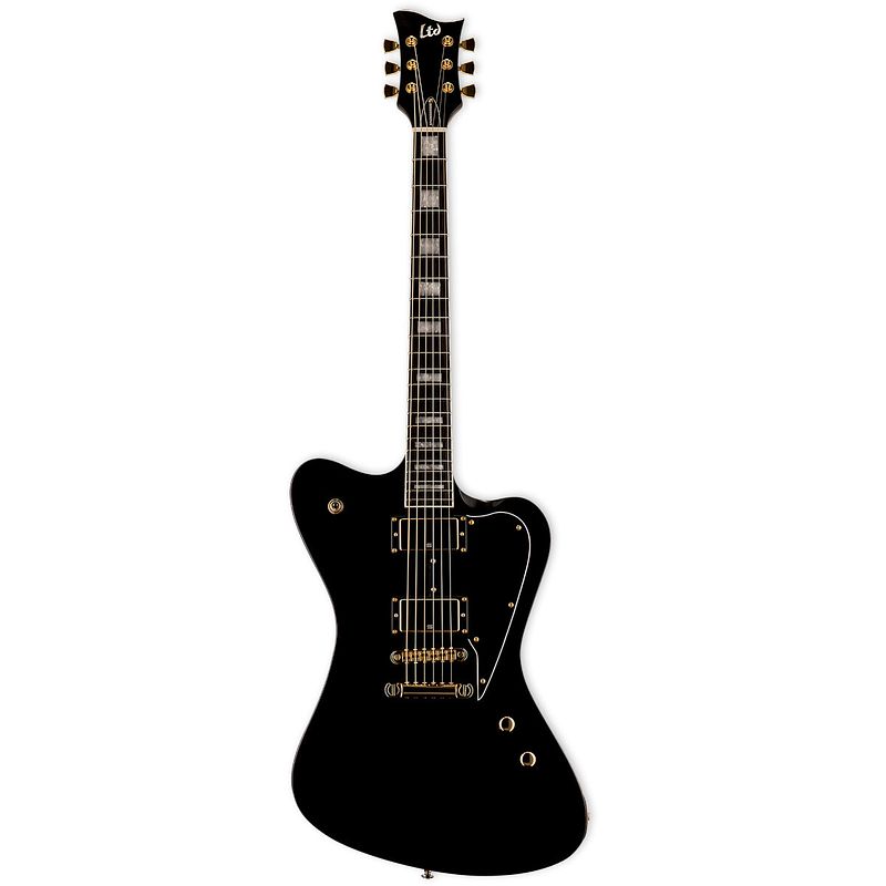 Foto van Esp ltd sparrowhawk black bill kelliher signature elektrische gitaar met koffer