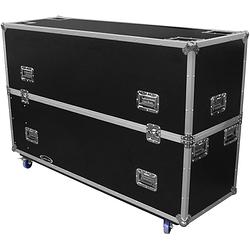 Foto van Odyssey fz2fsm65w dual 60-65" flat screen monitor flightcase met wieltjes