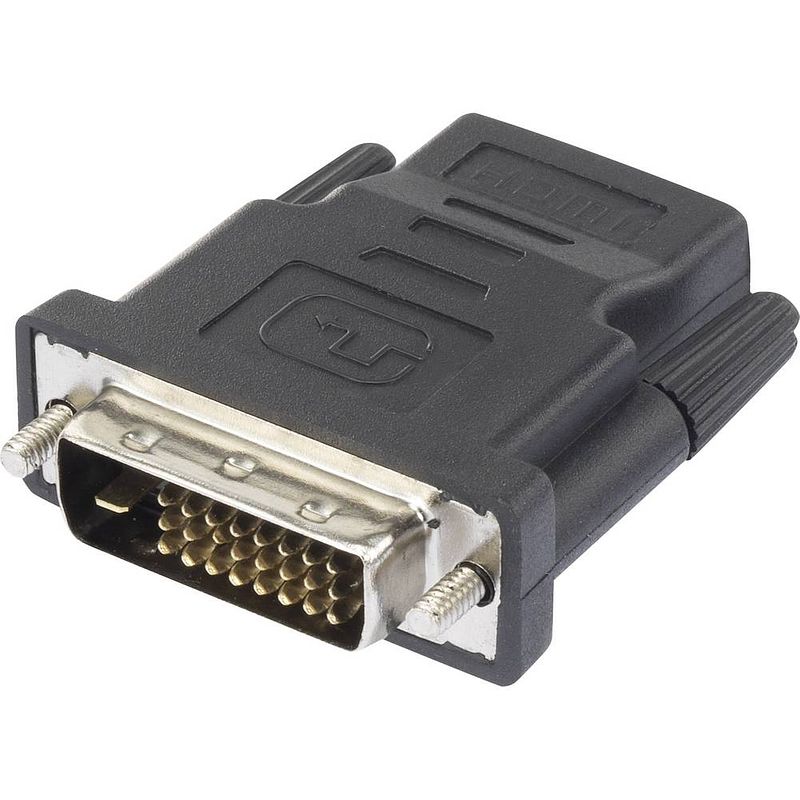 Foto van Renkforce rf-4212228 hdmi / dvi adapter [1x hdmi-bus - 1x dvi-stekker 24+1-polig] zwart