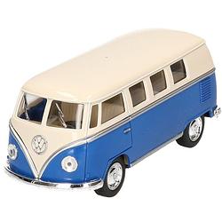 Foto van Modelauto volkswagen t1 two-tone blauw/wit 13,5 cm - speelgoed auto schaalmodel - miniatuur model