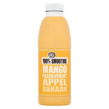 Foto van Fruity smoothie 100% smoothie mango passievrucht appel banaan 750ml bij jumbo