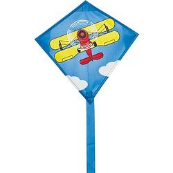 Foto van Invento eenlijnskindervlieger mini eddy biplane 30 cm blauw
