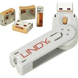 Foto van Lindy usb-lock + key usb-poortslot set van 4 stuks oranje incl. 1 sleutel