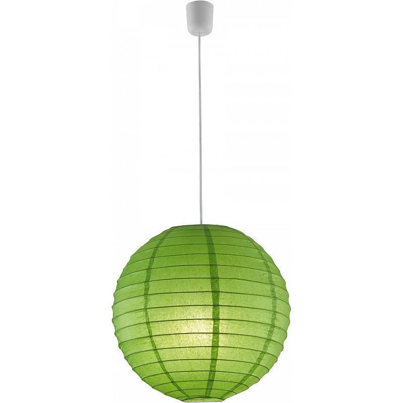 Foto van Trio hanglamp lampion 40 x 39 cm e27 papier 60w groen