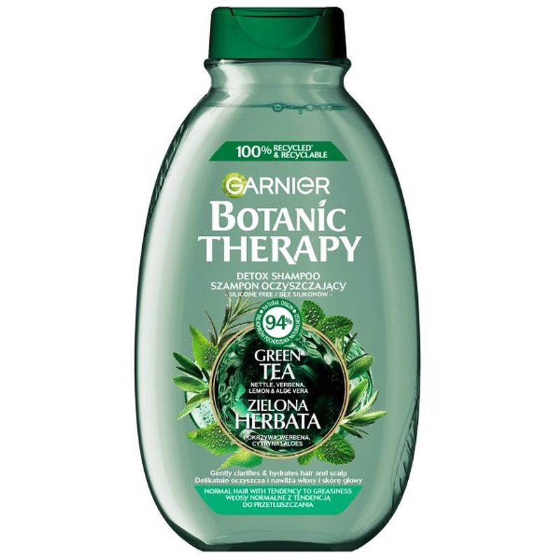 Foto van Botanic therapy shampoo reinigt en verfrist groene thee 400ml