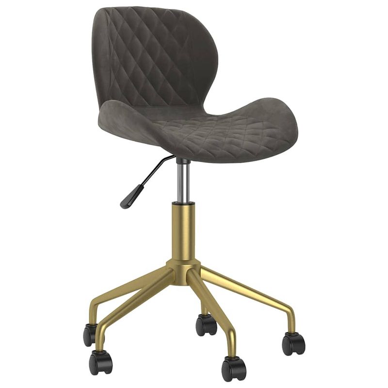 Foto van The living store draaibare eetkamerstoelen - donkergrijs fluweel - 39 x 51 x (76.5 - 84.5) cm - set van 6