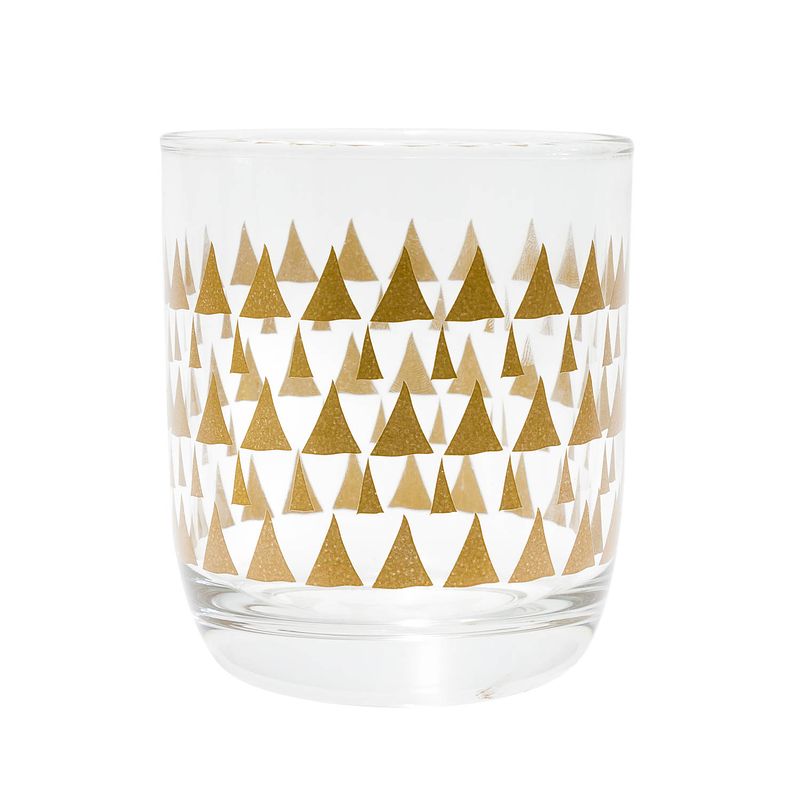 Foto van Tak design drinkglas triangles 7,8 x 8,8 cm glas transparant/brons