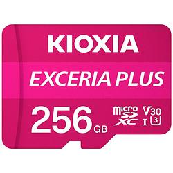 Foto van Kioxia exceria plus microsdxc-kaart 256 gb a1 application performance class, uhs-i, v30 video speed class a1-vermogensstandaard, schokbestendig, waterdicht