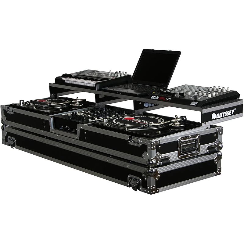 Foto van Odyssey fzgspdj12w case voor 1x 12" mixer + 2x standard position draaitafel