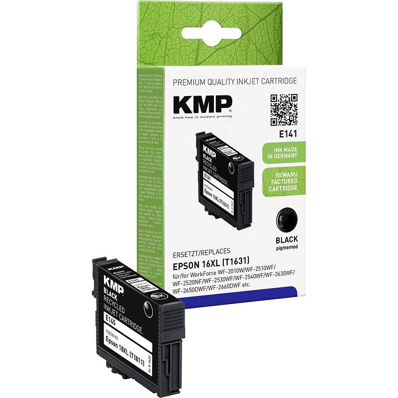 Foto van Kmp inkt vervangt epson t1811, 18xl compatibel zwart e145 1622,4001