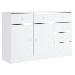 Foto van Vidaxl dressoir alta 112x35x73 cm massief grenenhout wit