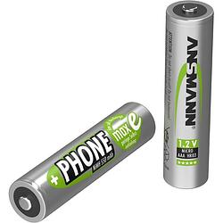 Foto van Ansmann dect maxe hr03 oplaadbare aaa batterij (potlood) nimh 550 mah 1.2 v 2 stuk(s)